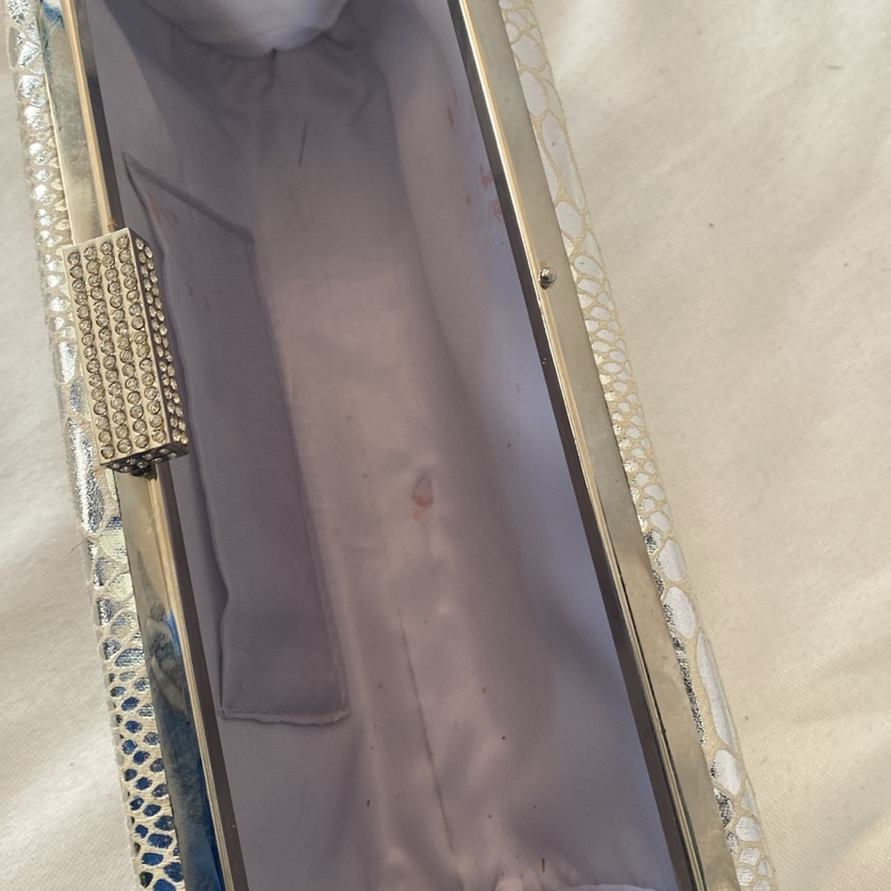 Silver Rectangular Clutch - image 5